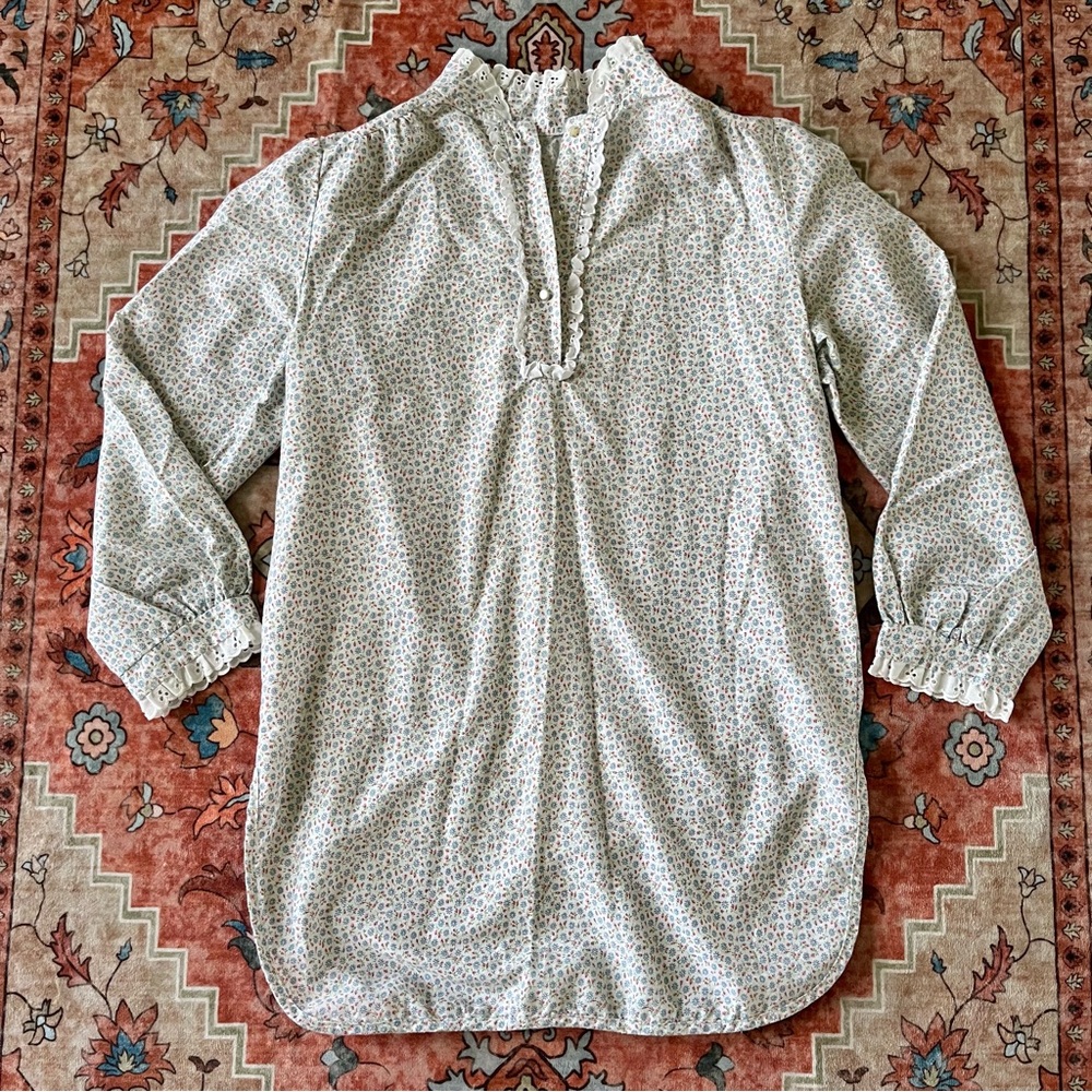 Vintage 80s Cotton Rosette Nightgown